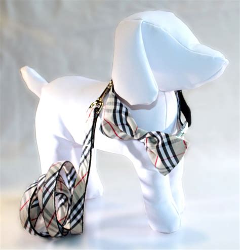 burberry dog harness and leash|burberry bow tie dog collar.